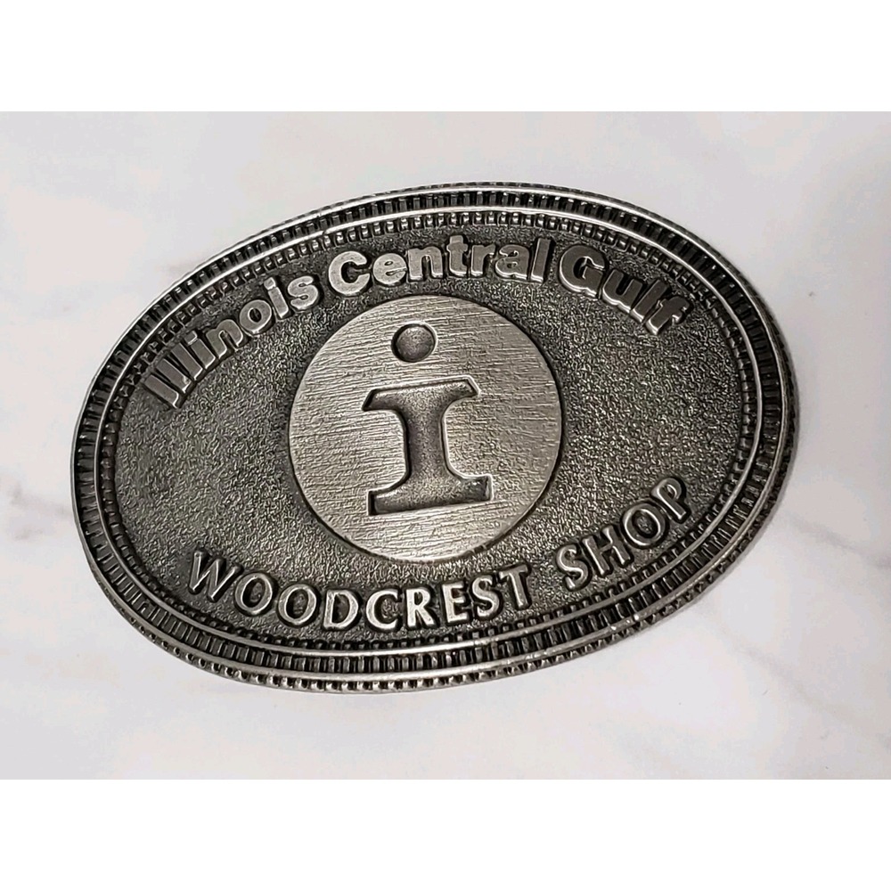 RARE LIMITED EDITION Illinois Central Gulf Railroad METAL VINTAGE BELT BUCKLE